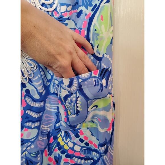 Lilly Pulitzer Carlotta Blue Peri Pinch Corded Lace Shift Midi Dress, Size 2 - Picture 5 of 12